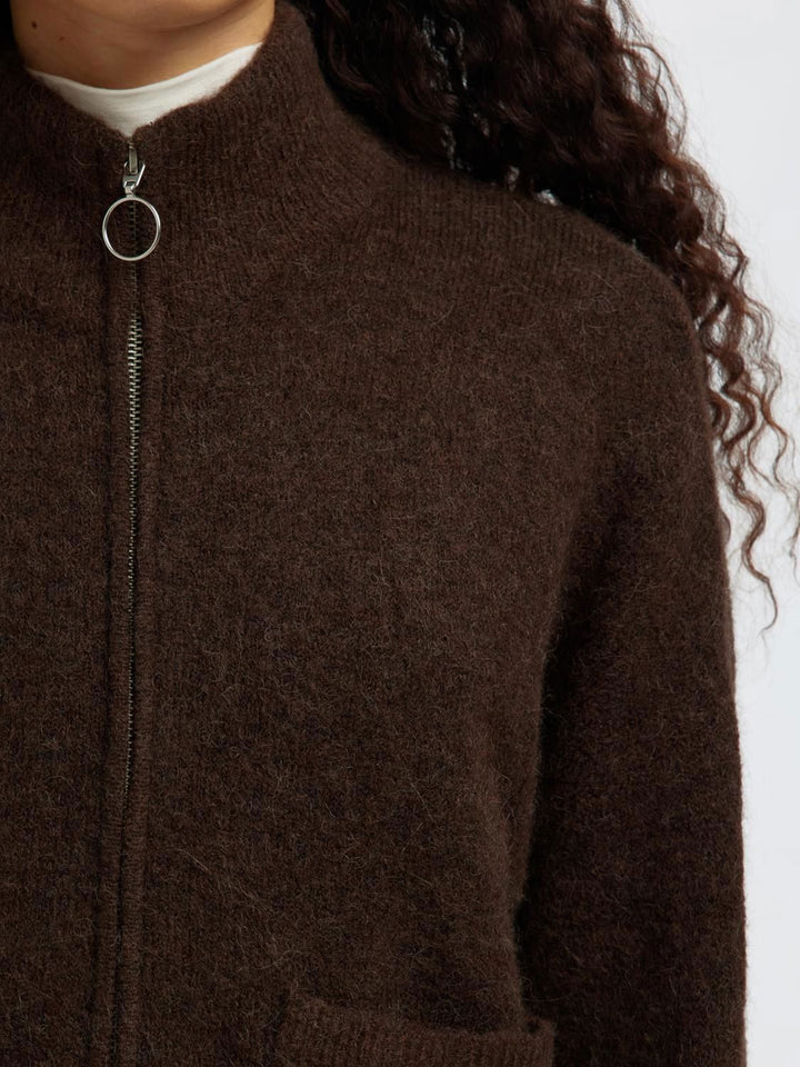 Slwsia Ras Ls Knit Zipper Cardigan
