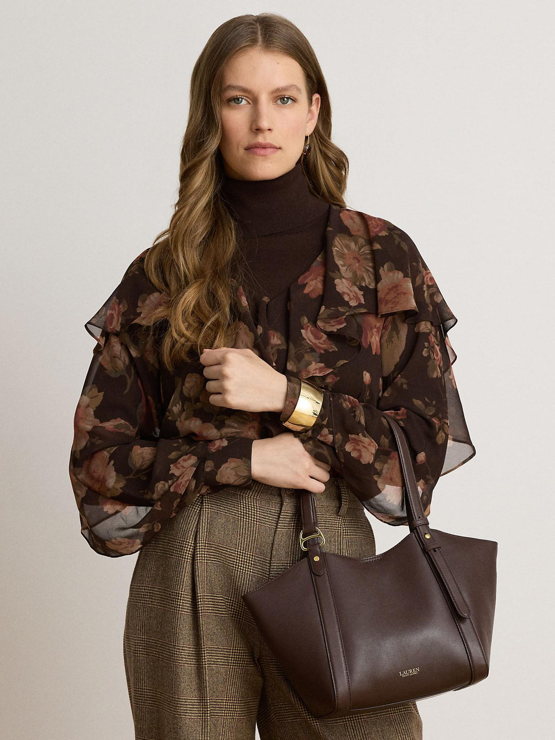 Leather small tote bag