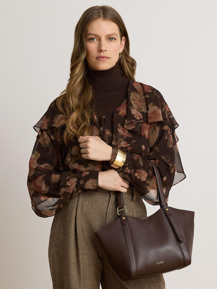 Leather small tote bag