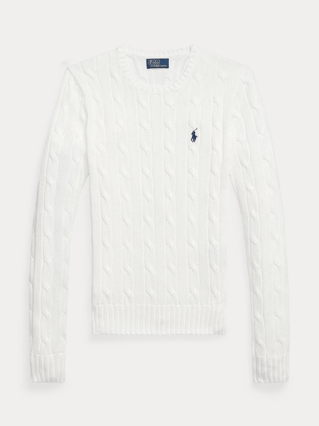 Cable knit cotton crewneck