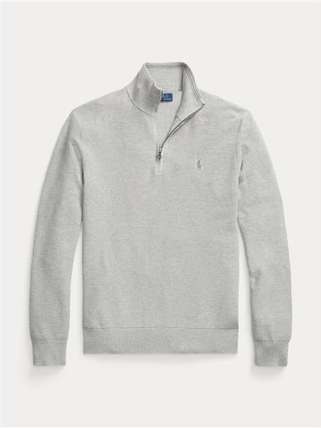 Mesh Knit Cotton Quarter Zip Sweater
