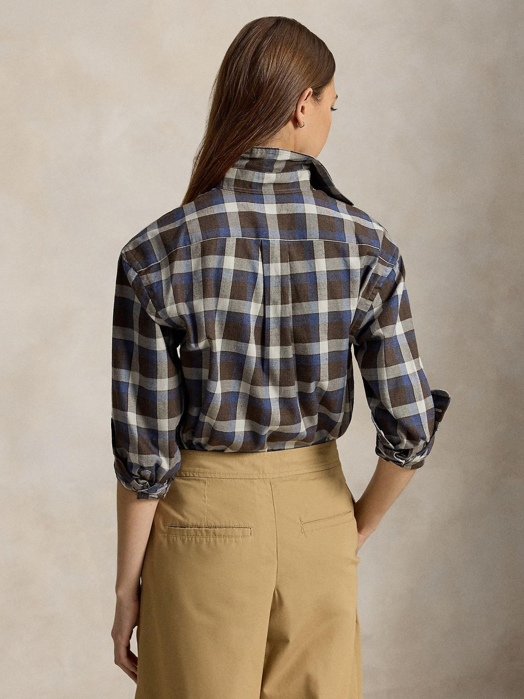 Relaxed Fit Plaid Cotton Twill Shirt