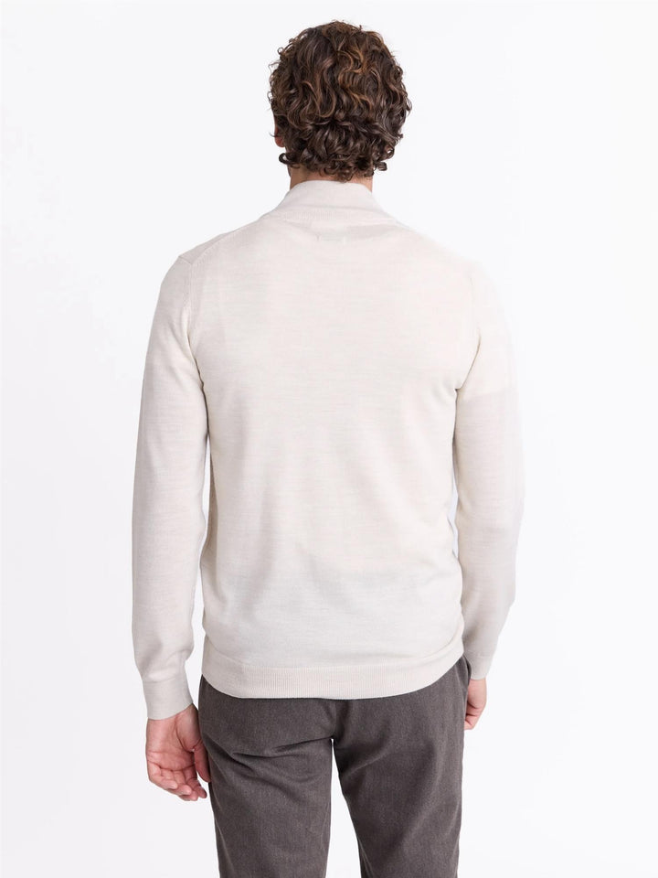 Berto merino zip genser