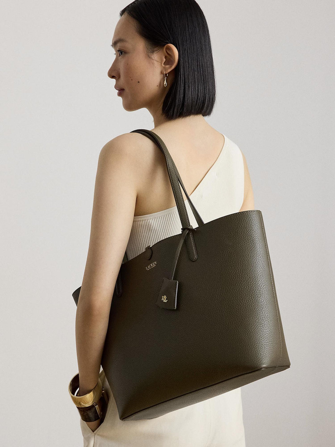 FAUX LEATHER LARGE REVERSIBLE TOTE BAG
