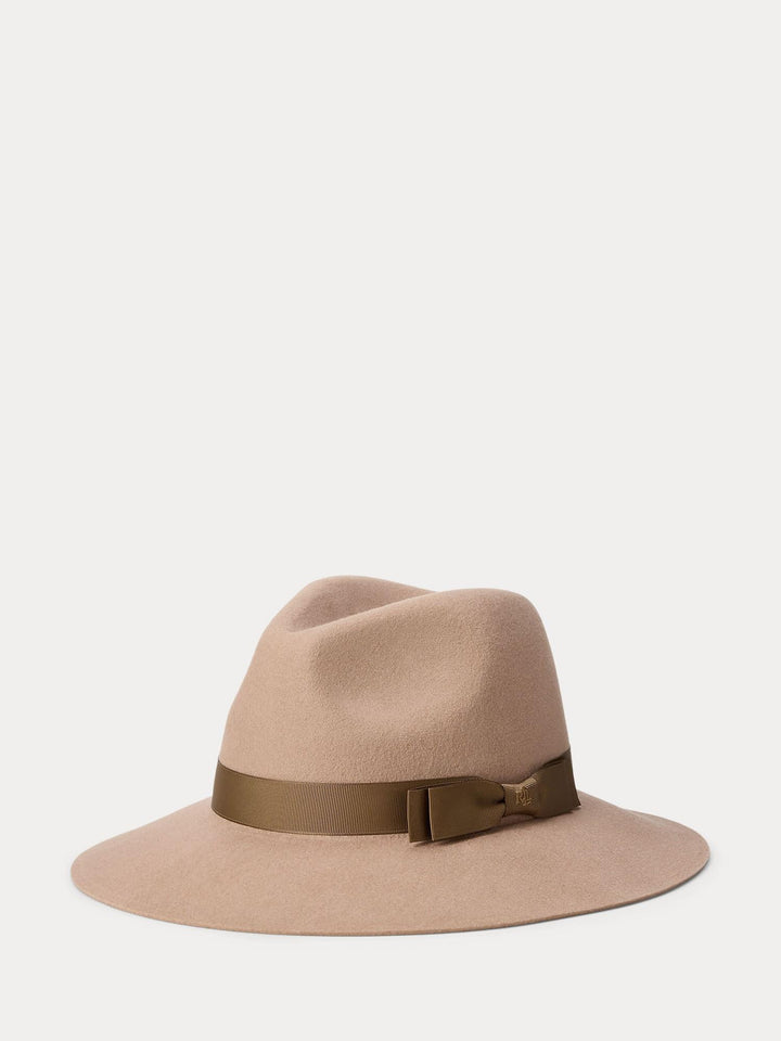 Bow Trim Wool Felt Fedora