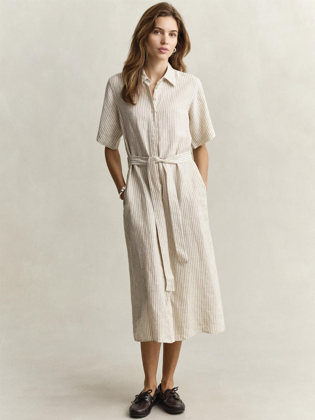 Striped Linen Shirt Dress