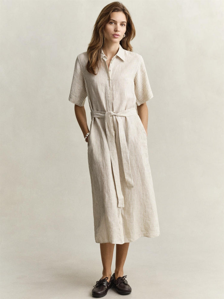 Striped Linen Shirt Dress