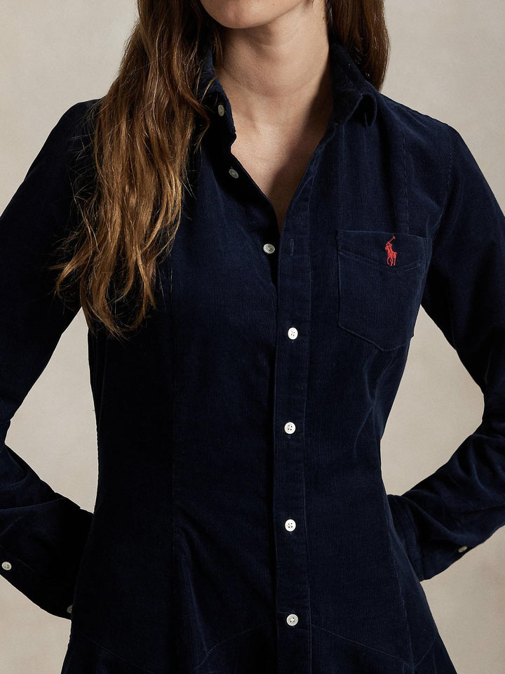 Corduroy A-line ShirtDress