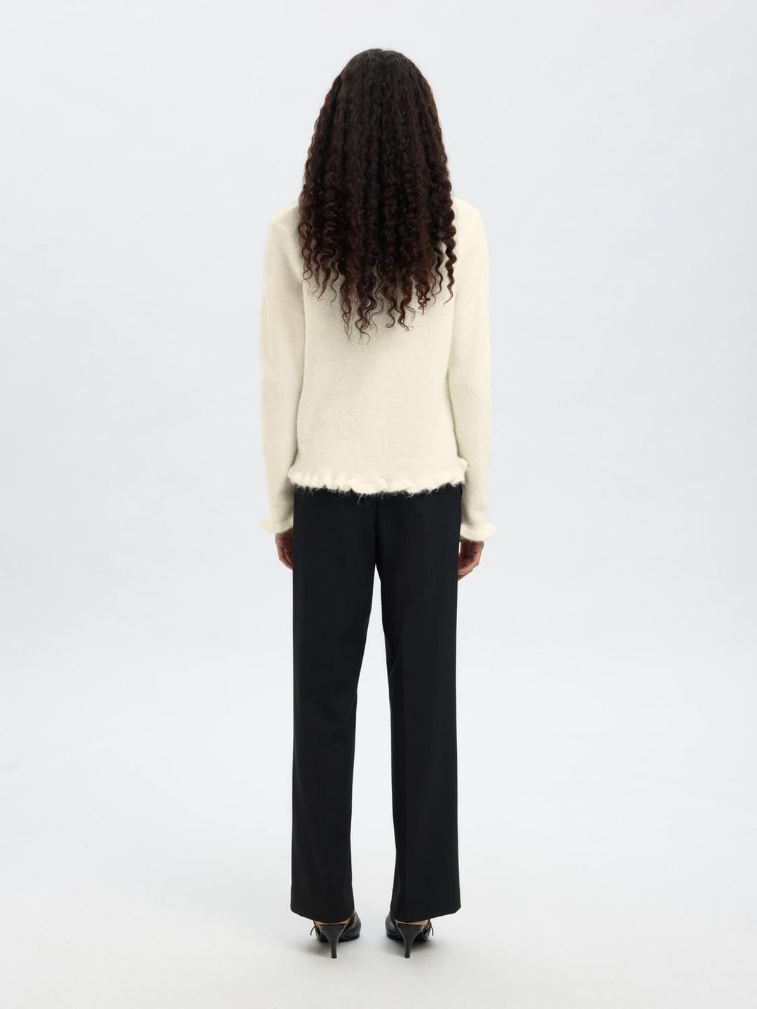 Slflulu Frill Ls Knit Cardigan