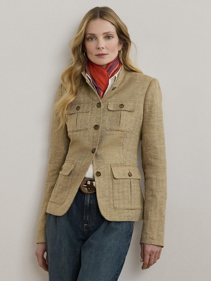 Herringbone linen jacket