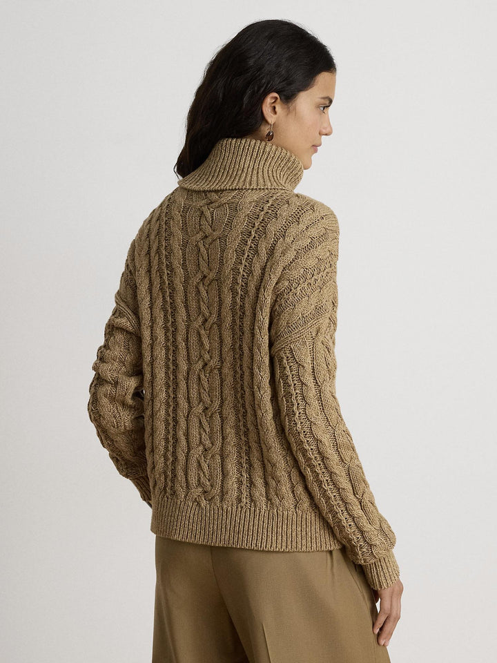 Marled cable knit sweater