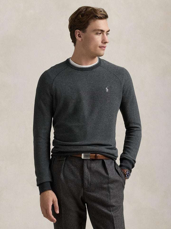 Textured Cotton Crewneck