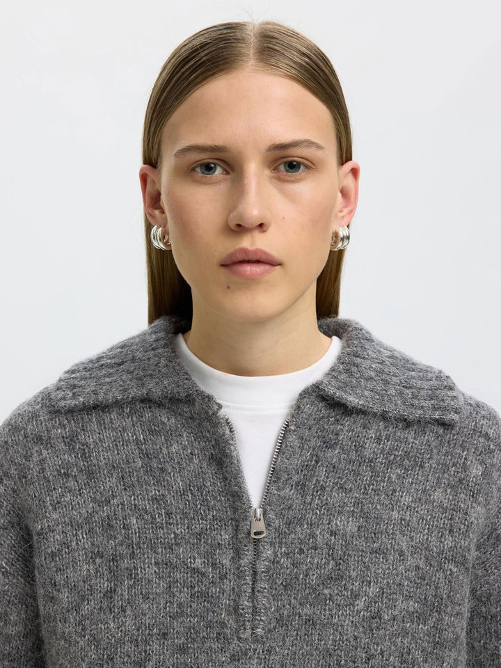 Slwanjuli Ls Knit Half Zip