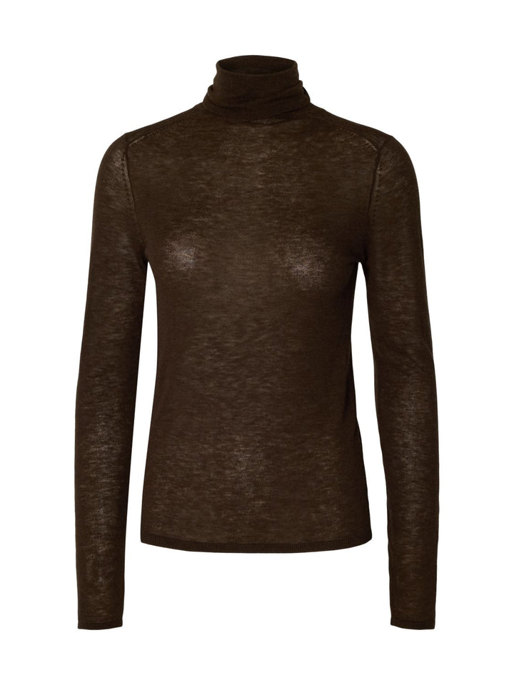 Slwvendy Wool Ls Knit Roll Neck Noos
