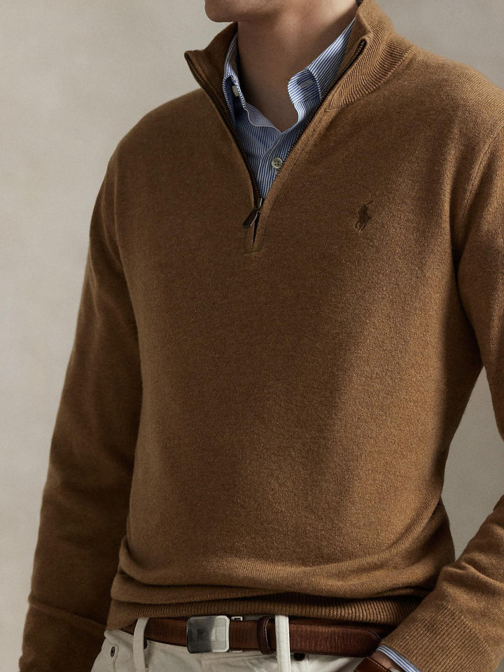 Wool quarter zip