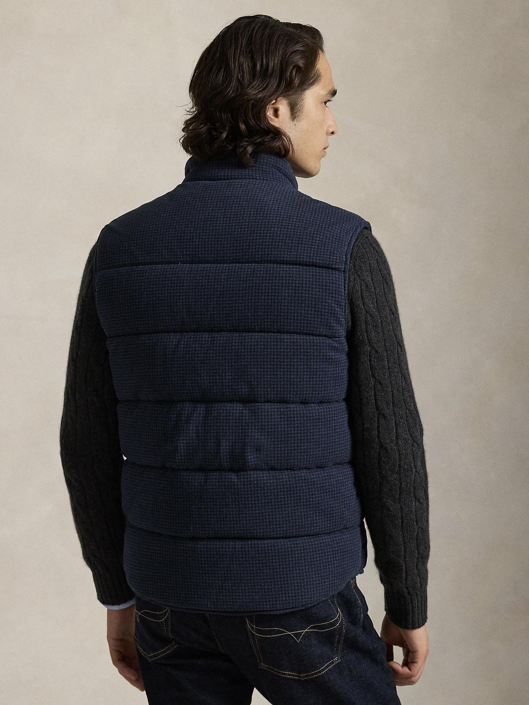 Houndstooth rib vest