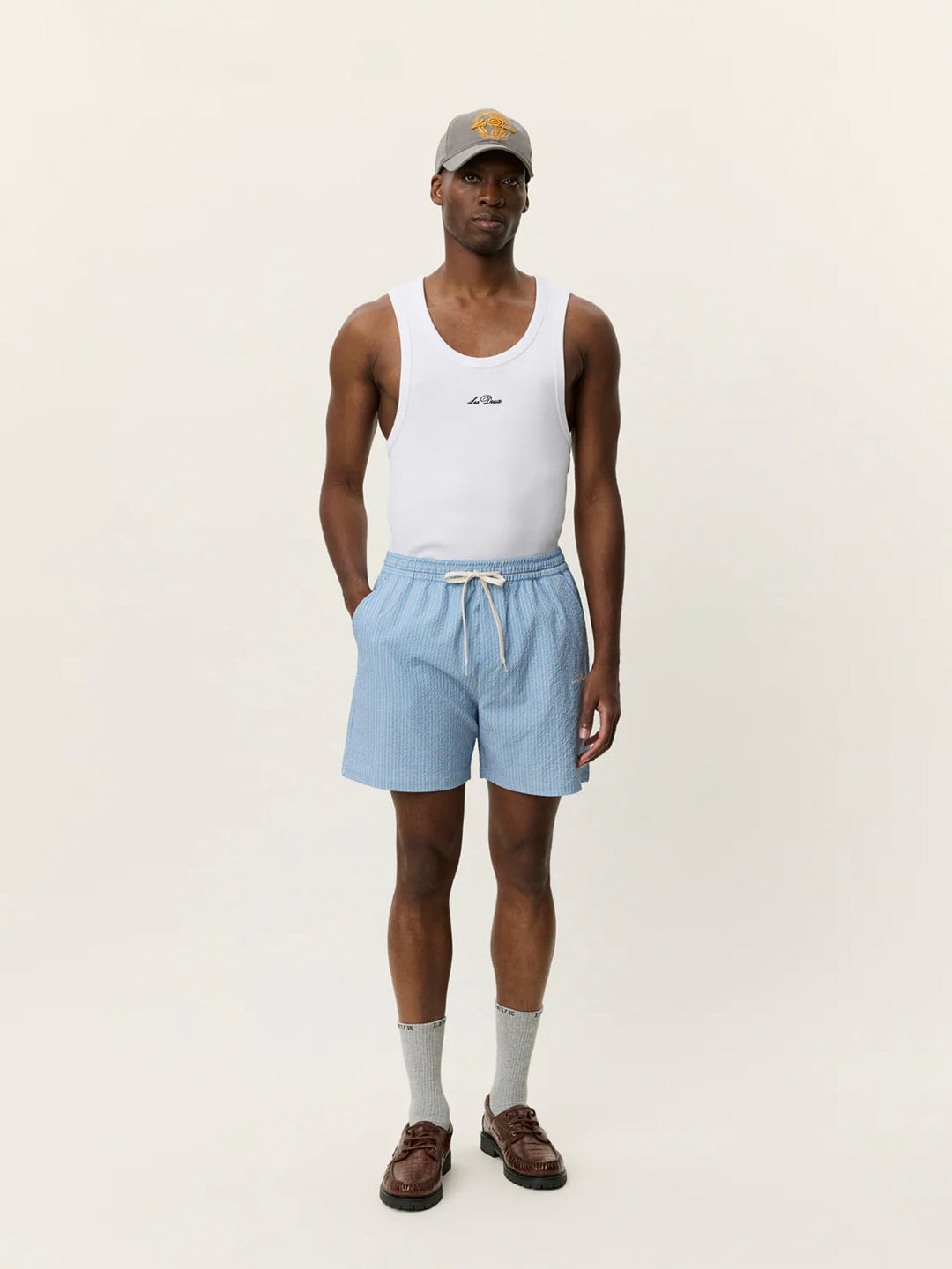 Stan Stripe Seersucker Swim Shorts