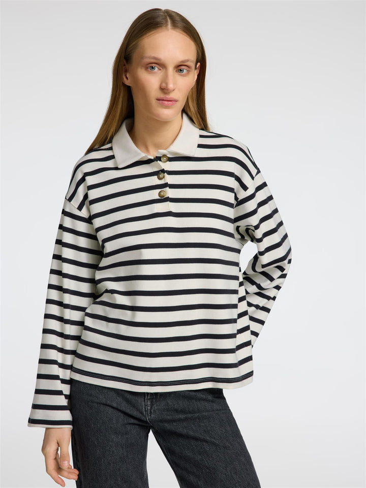 SLFWADA stripe collar top