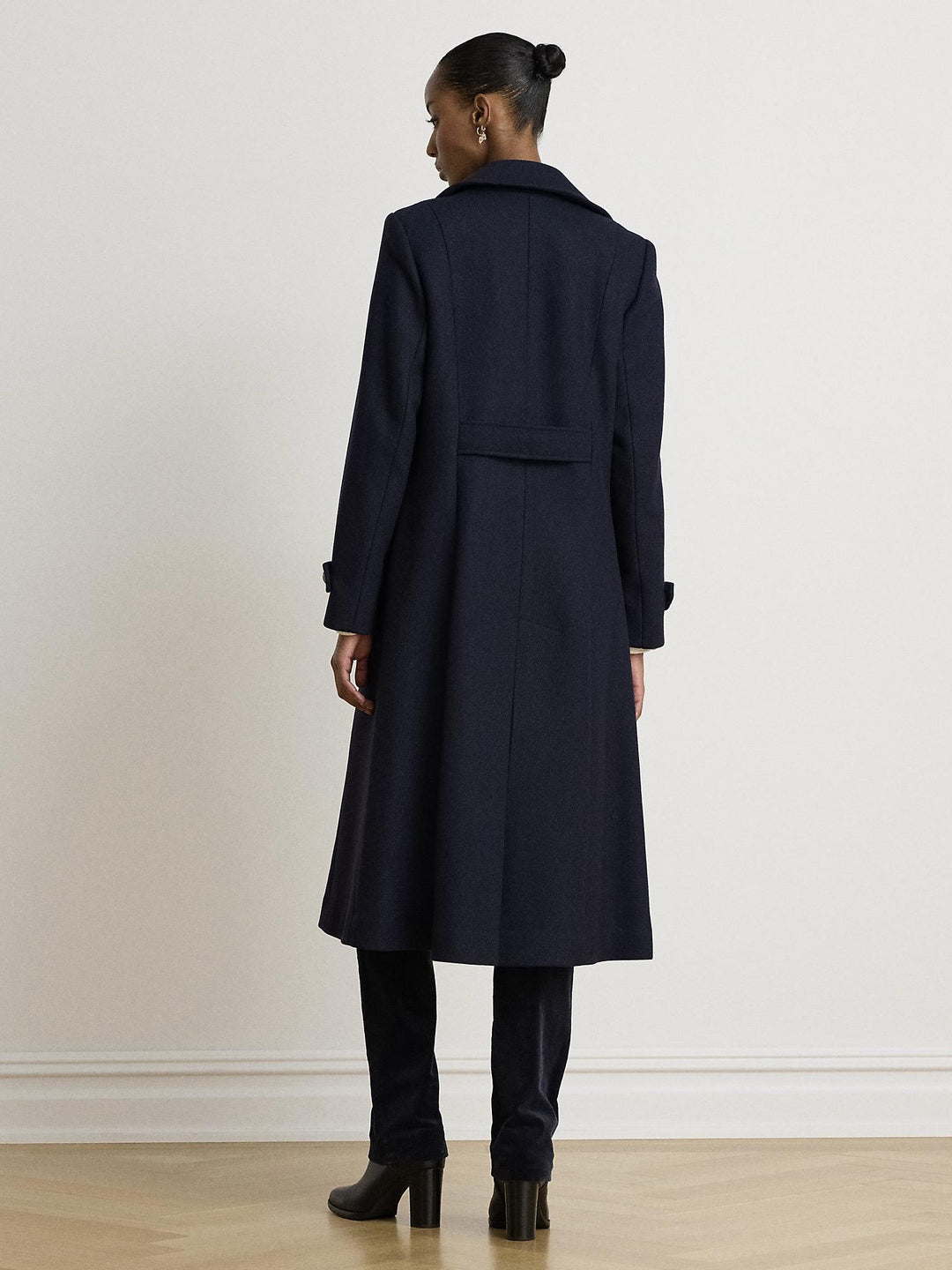 Wool-blend twill coat