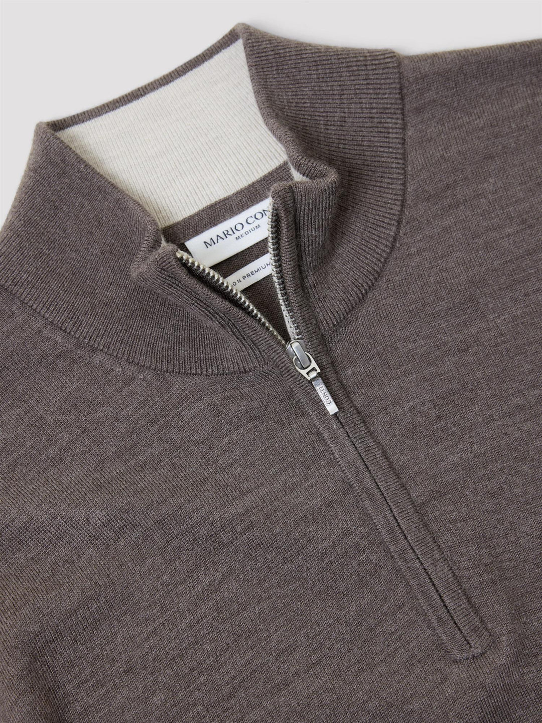 Berto merino zip genser