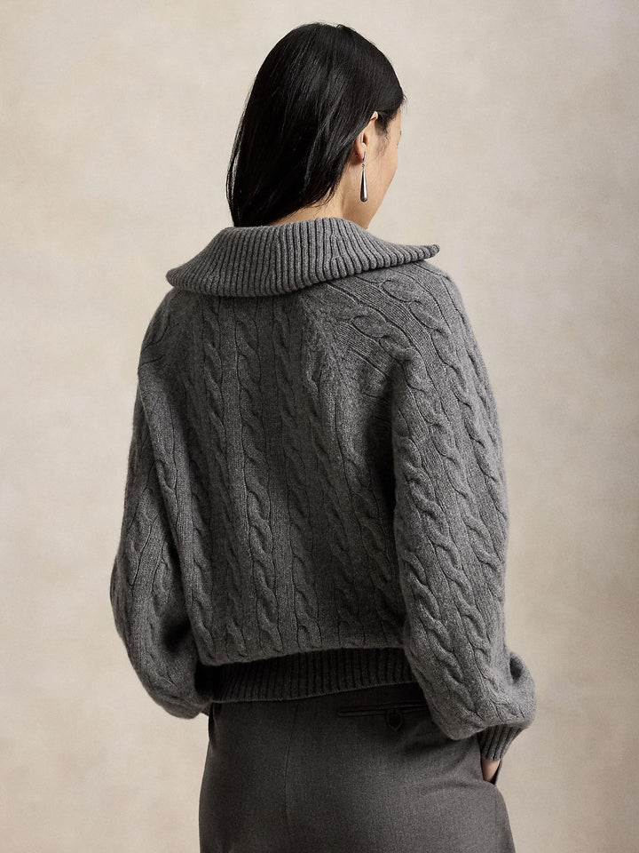 Cable Knit Wool Cashmere Jacket