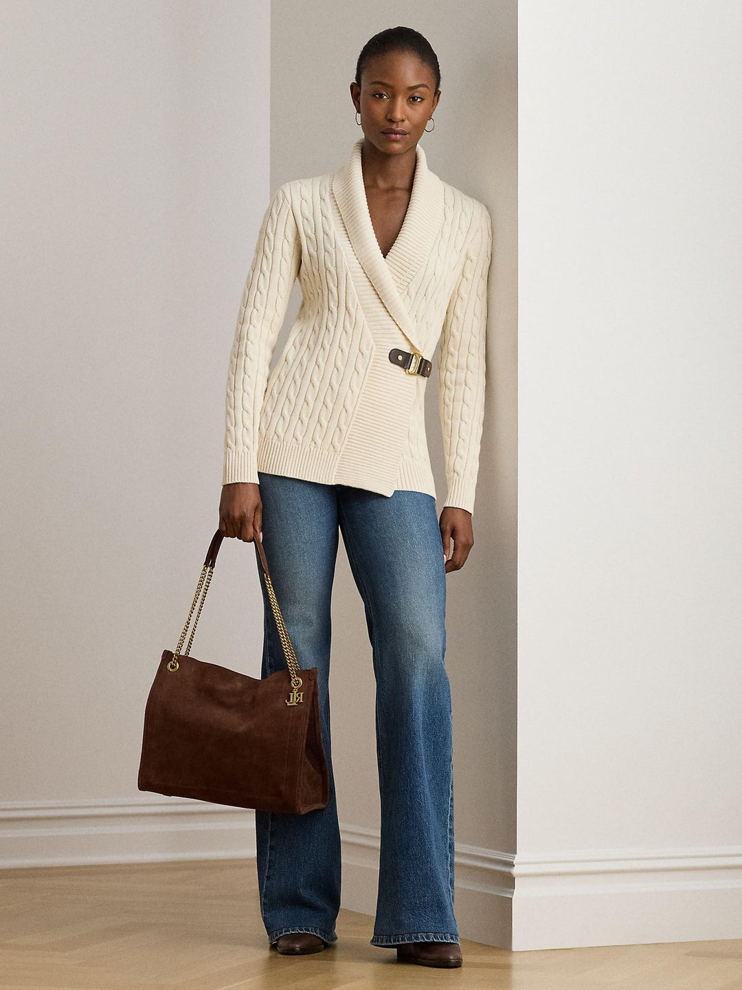 Buckled cotton sweater