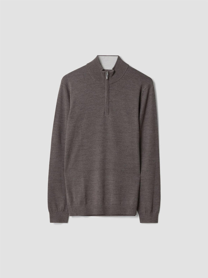 Berto merino zip genser