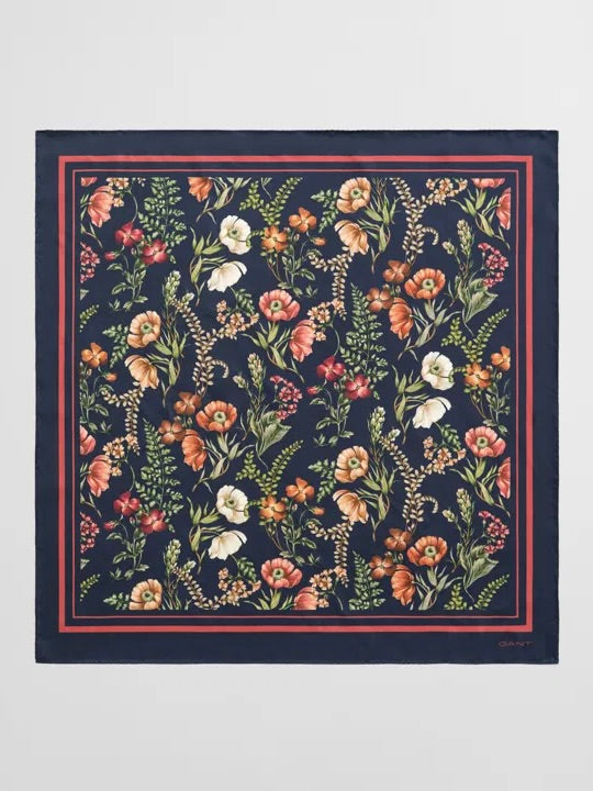 Floral Print Silk Scarf