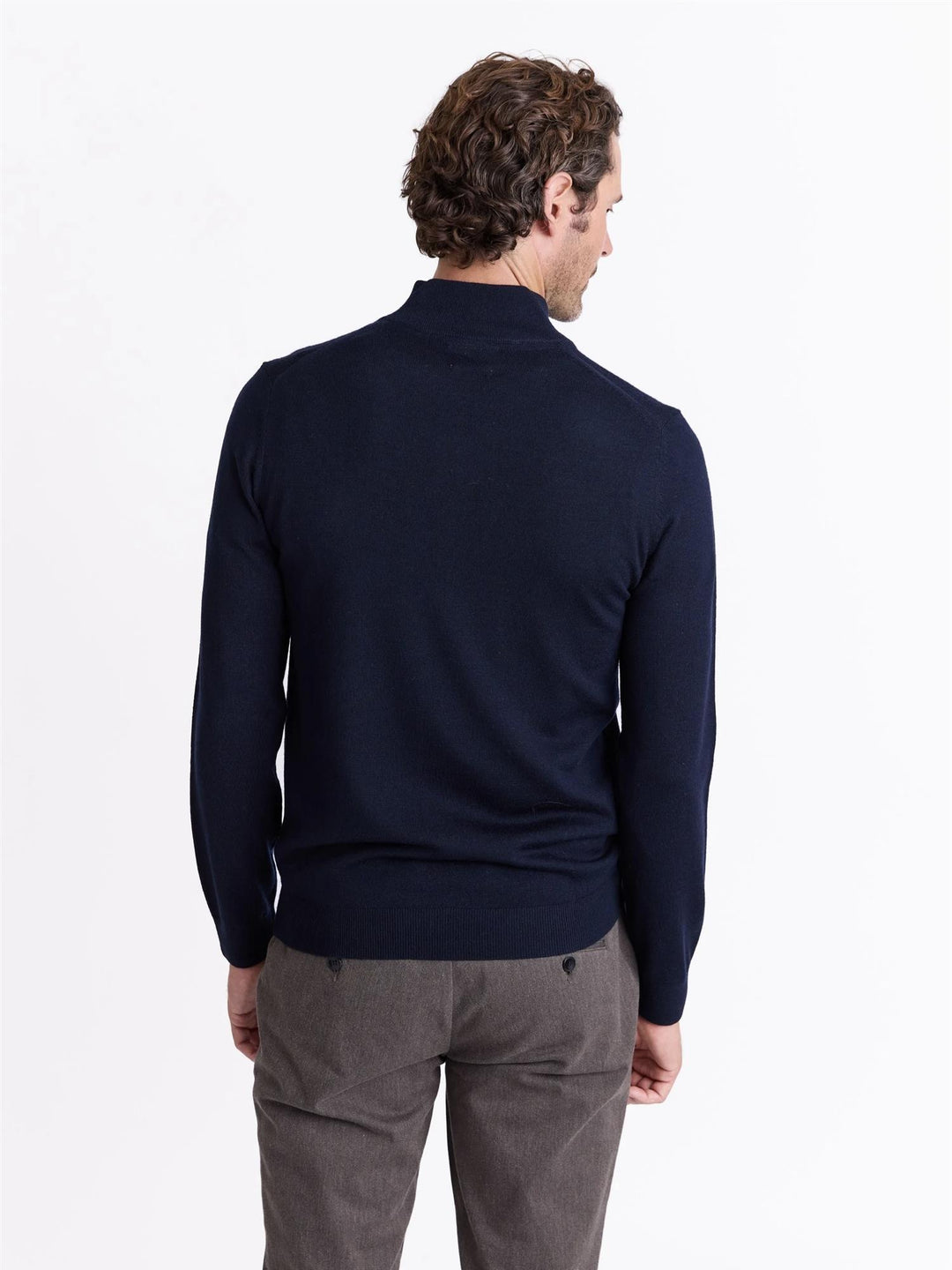 Berto merino zip genser