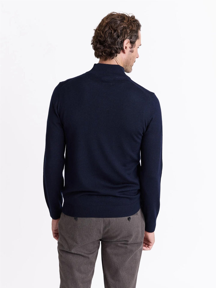 Berto merino zip genser