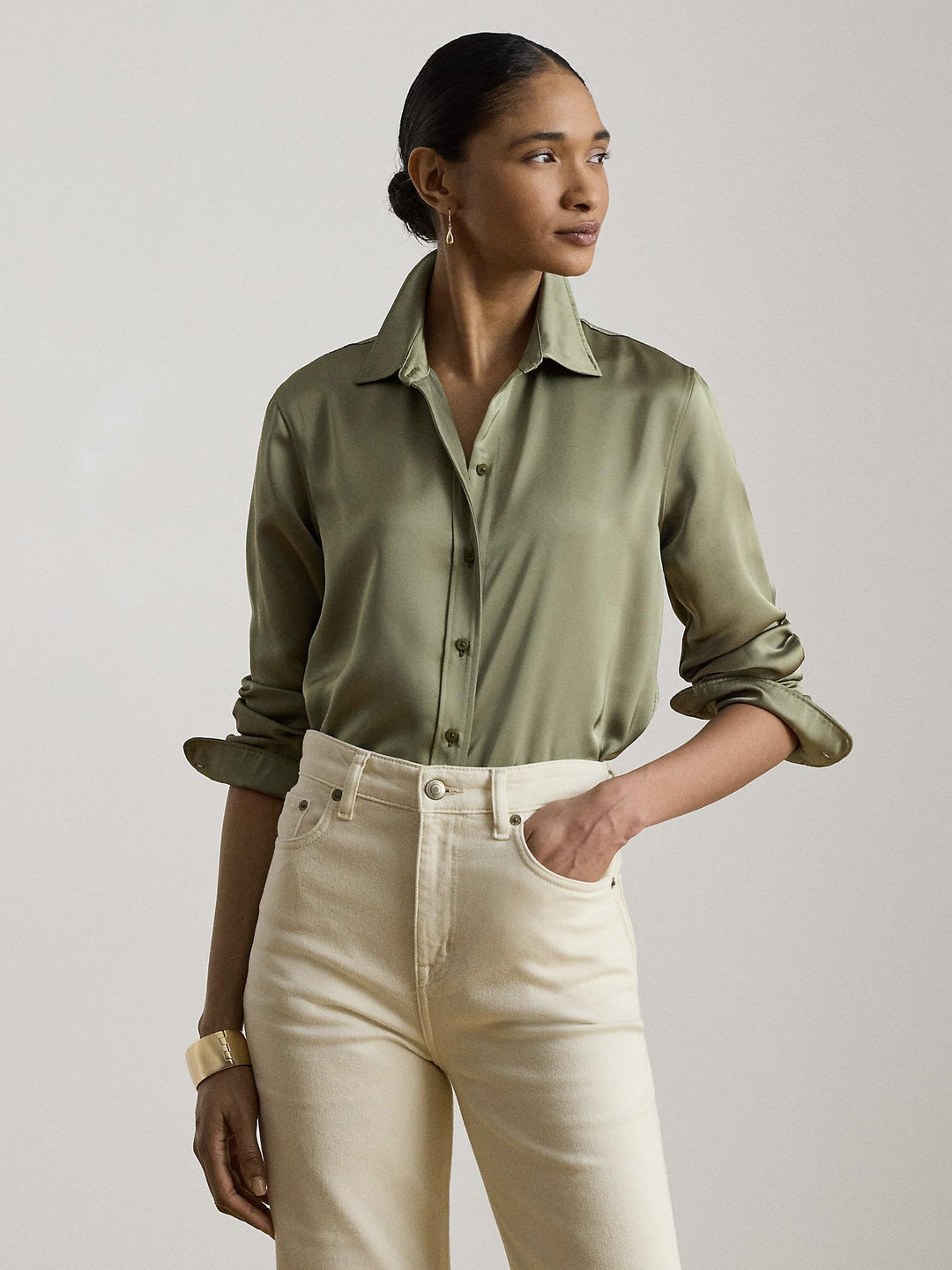 SATIN CHARMEUSE SHIRT