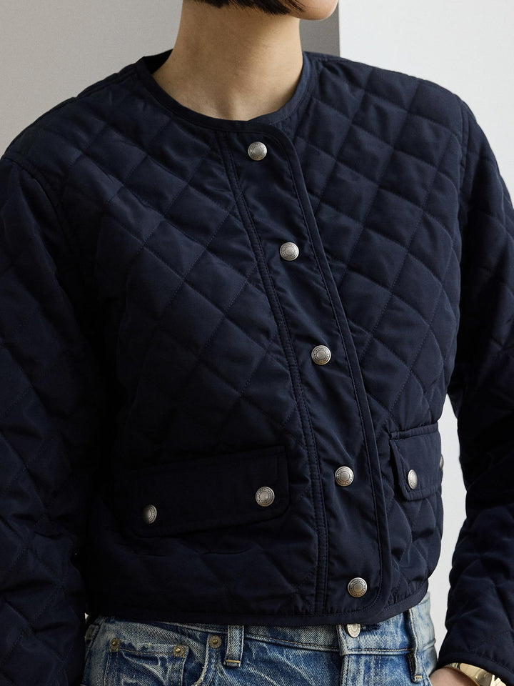 DIAMOND-QUILTED CROPPED JACKET