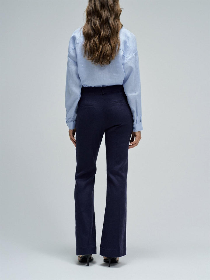 Chino flare linen trousers