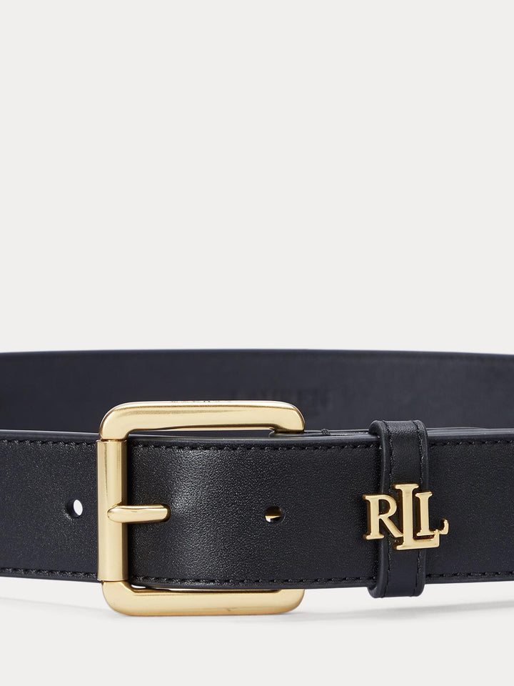 Logo keeper leather belt