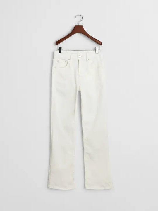 Slim Flare White Jeans