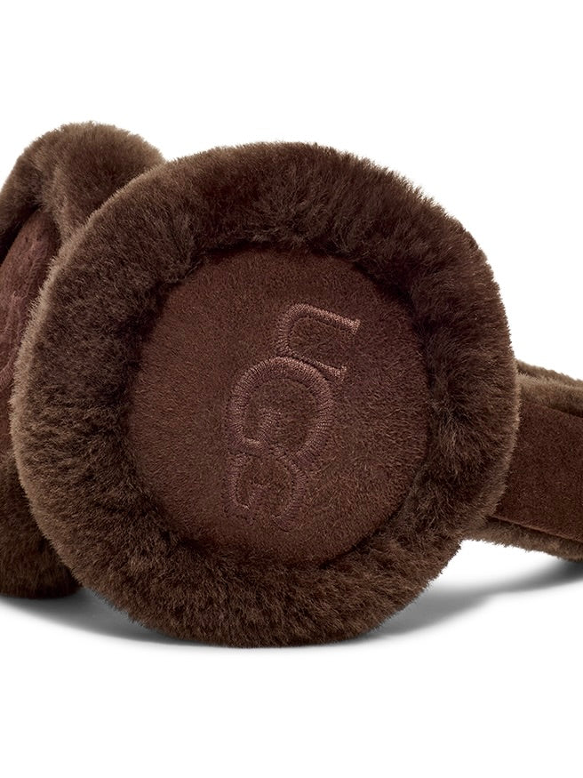 W sheepskin embroidery earmuff