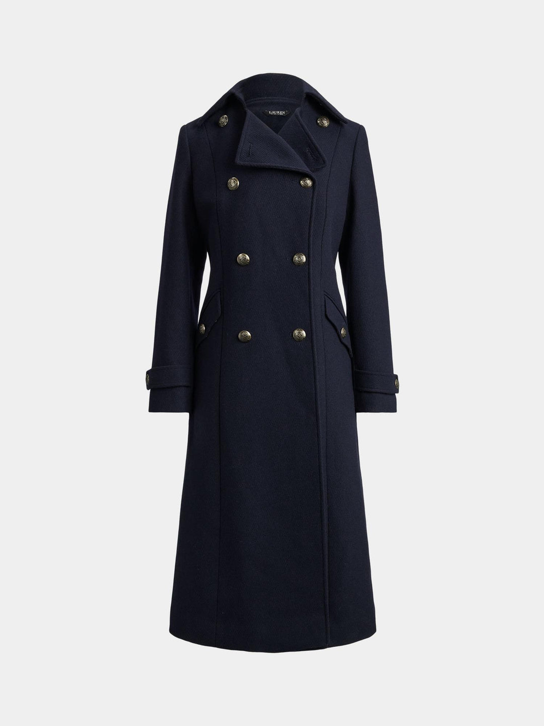 Wool-blend twill coat
