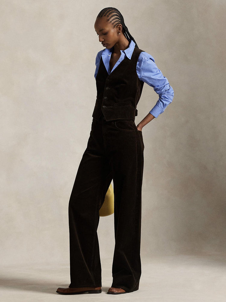 Cotton corduroy wide leg pant