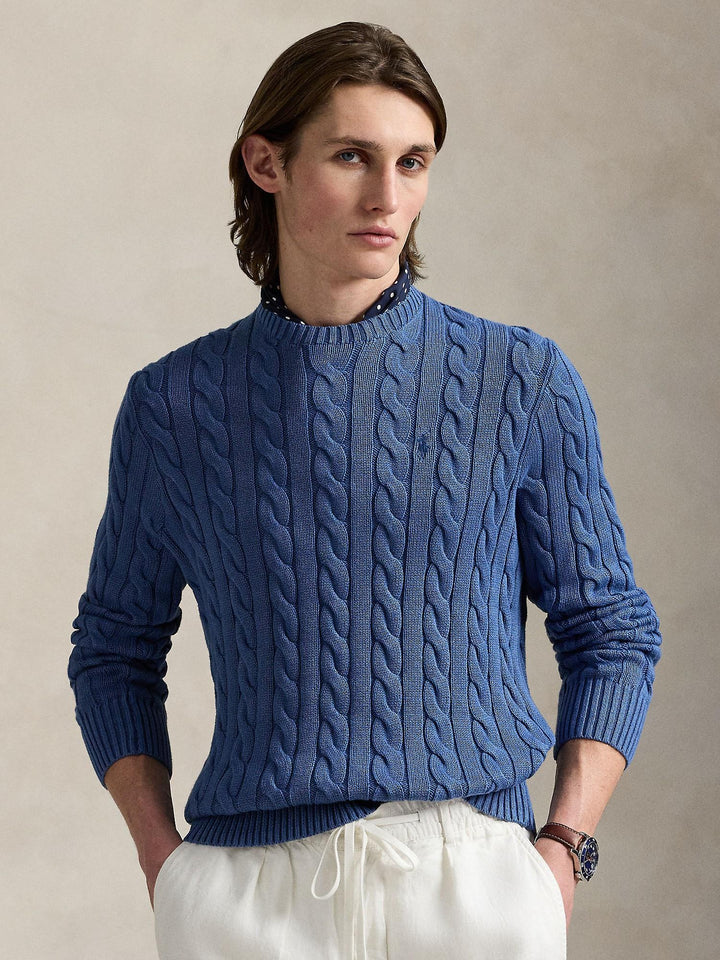 Cable Knit Garment Dyed