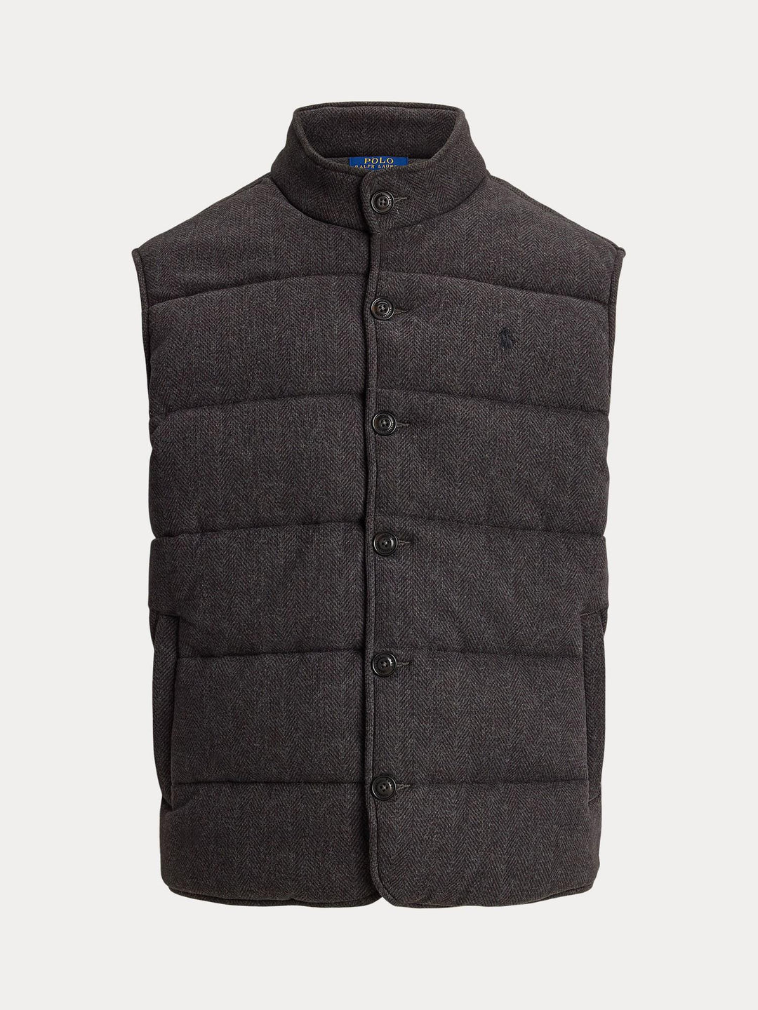 Herringbone print estate rib vest