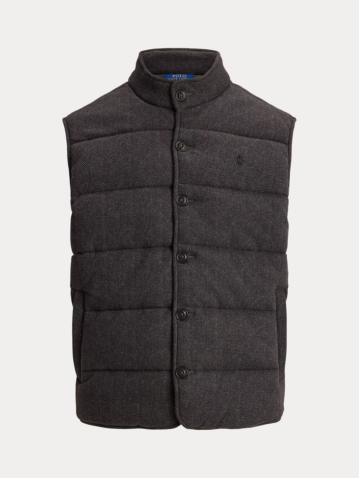 Herringbone print estate rib vest