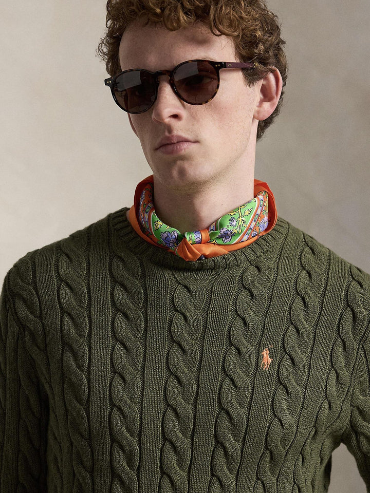 Cable knit cotton sweater