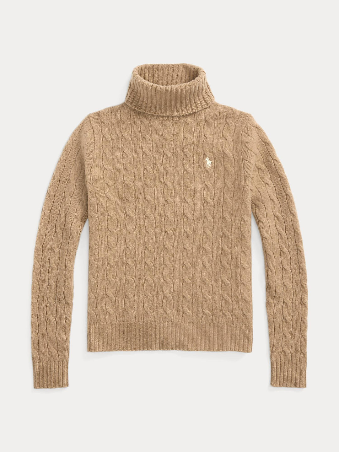 Wool Cashmere Cable Turtleneck