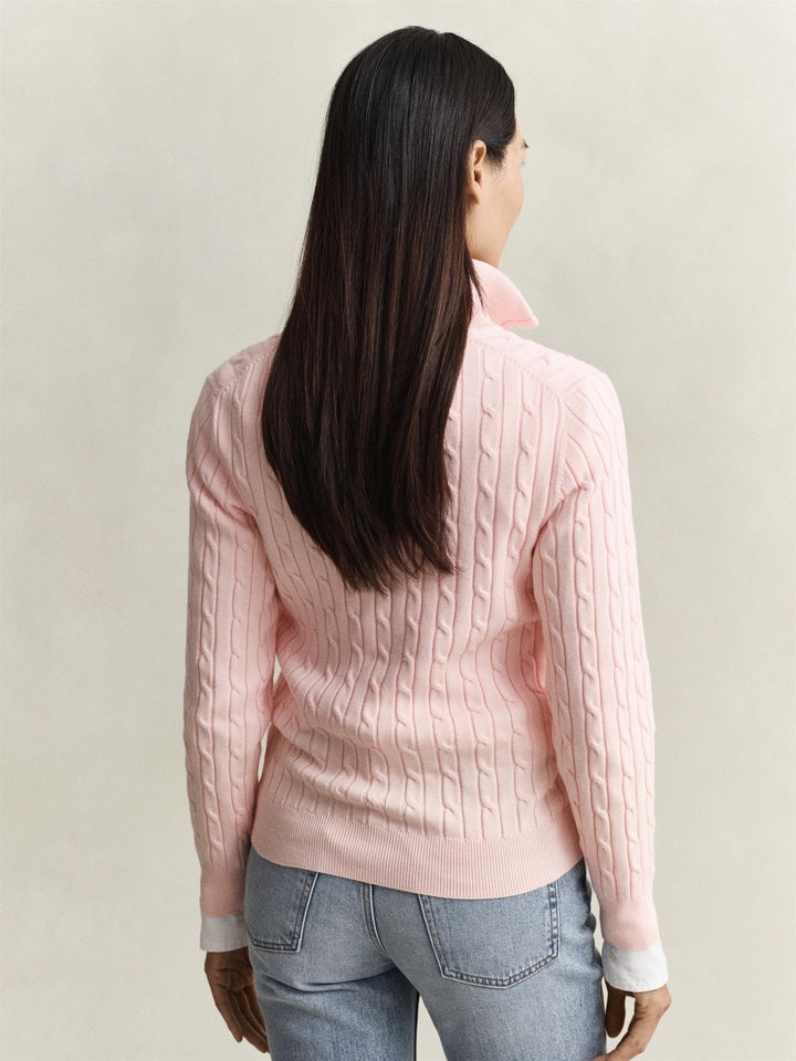 Stretch Cotton Cable Half-Zip