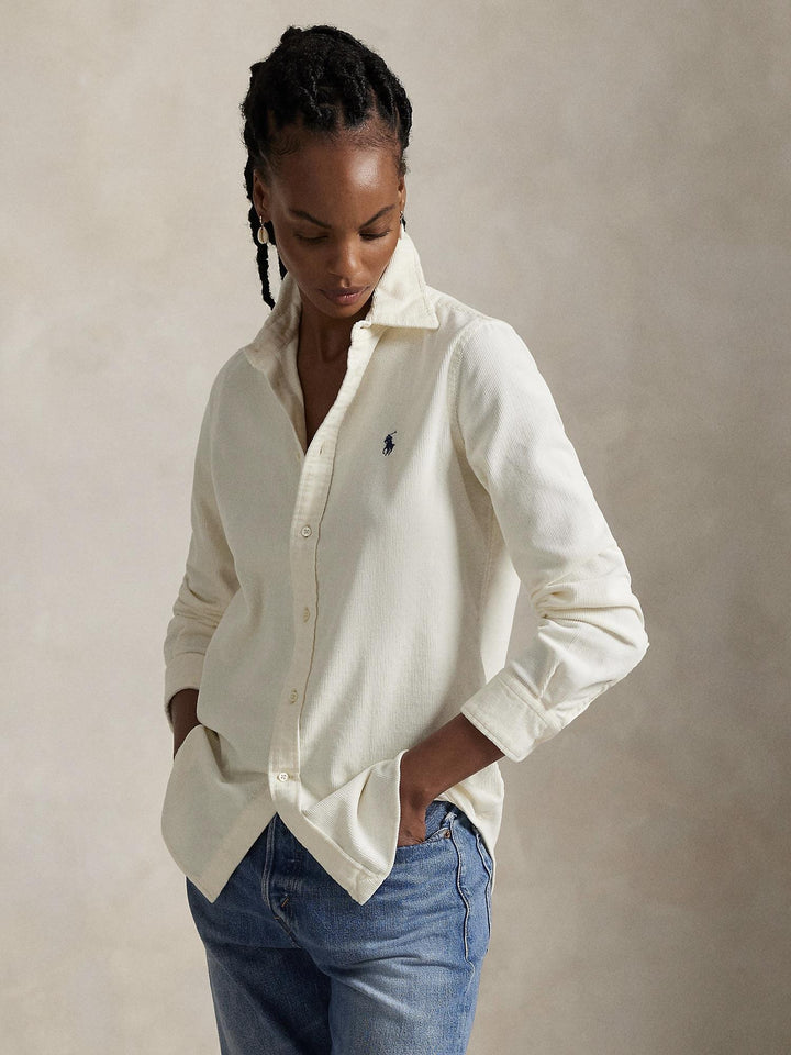 Stretch Slim Fit Cotton Corduroy Shirt