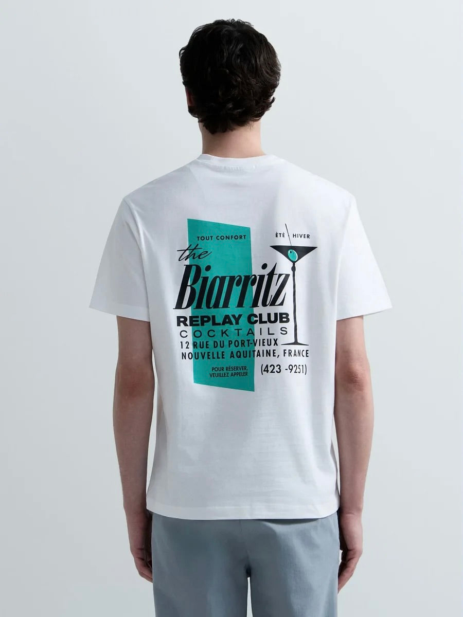 Cocktail print cotton t-.shirt