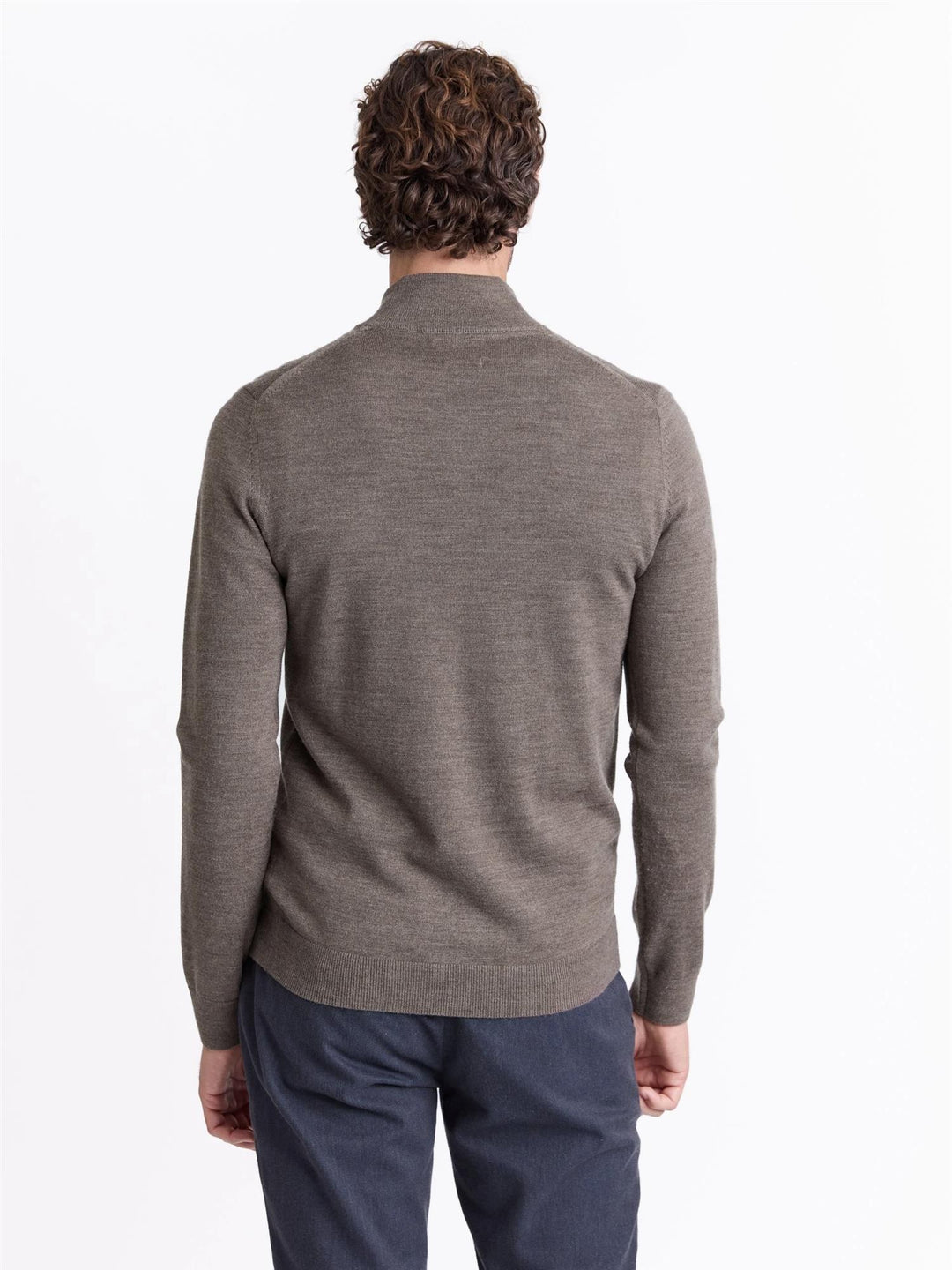 Berto merino zip genser