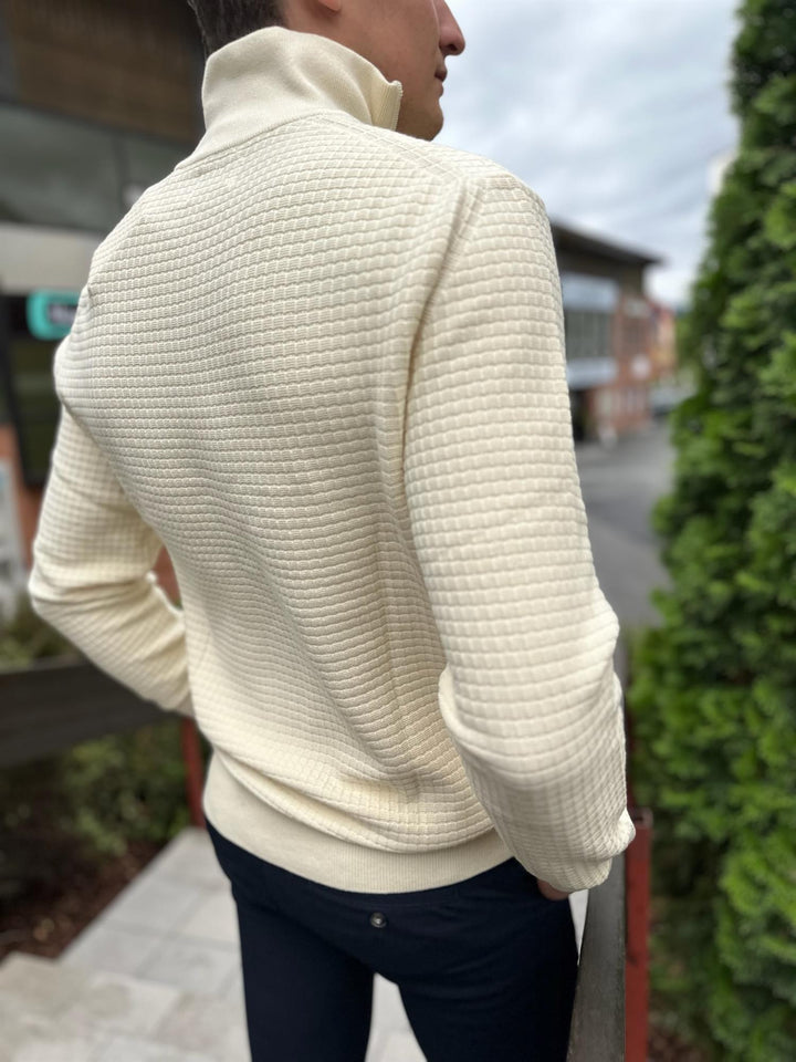 Cotton Textured Half Zip