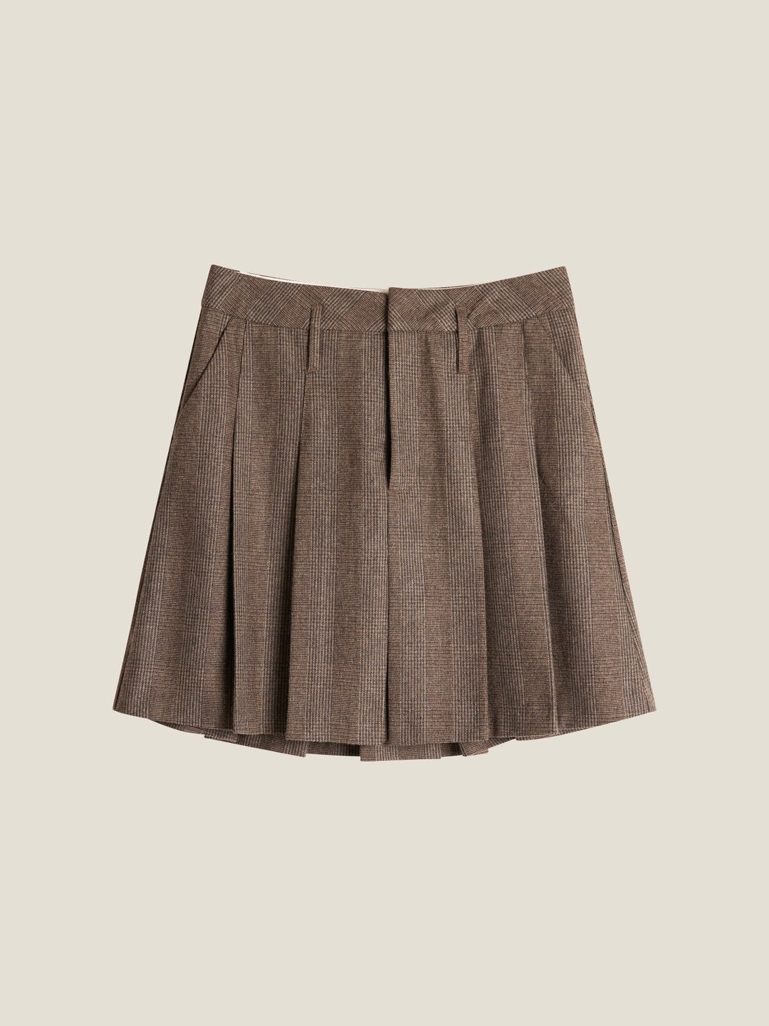 School 25 wool check skirt
