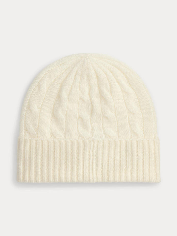 Cable Knit Wool Cashmere Beanie